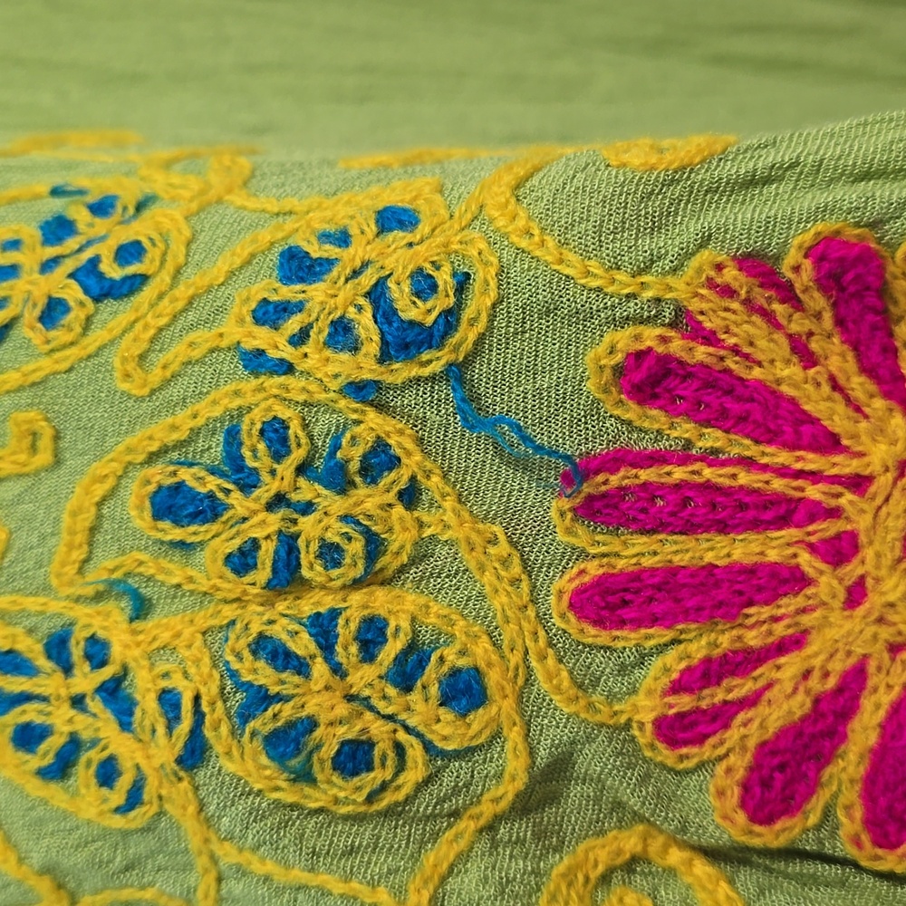 Piel Green Sleeveless Dress with Floral Embroidery - Picture 9 of 13